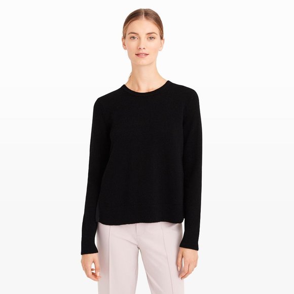 NWT CLUB MONACO BLACK RUCHED RUFFLED BACK SWEATER - Picture 2 of 6